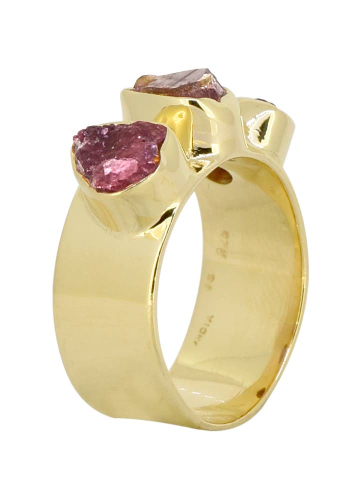MÍSTIKA RAW PINK TOURMALINE WIDE BAND