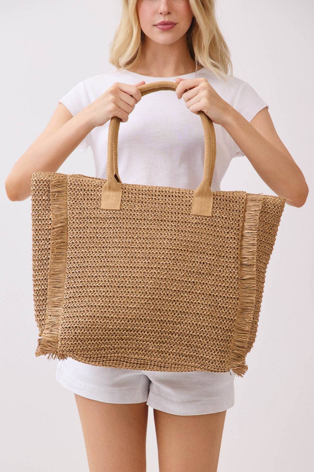 MÍSTIKA STRAW TOTE BAG: TAN