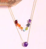 MÍSTIKA  CHAKRA CASCADE LAYERED RAINBOW NECKLACE