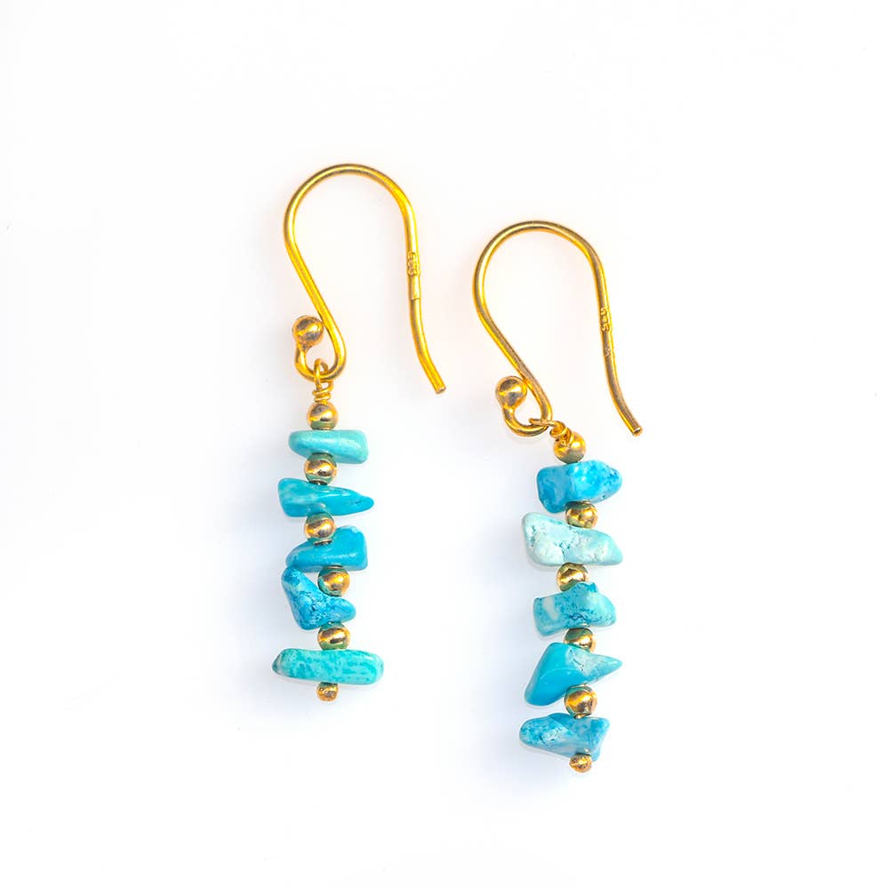MÍSTIKA BLUE MOHAVE TURQUOISE DANGLE EARRINGS
