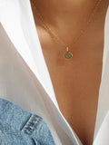 MÍSTIKA 18K GOLD GREEN STONE NECKLACE