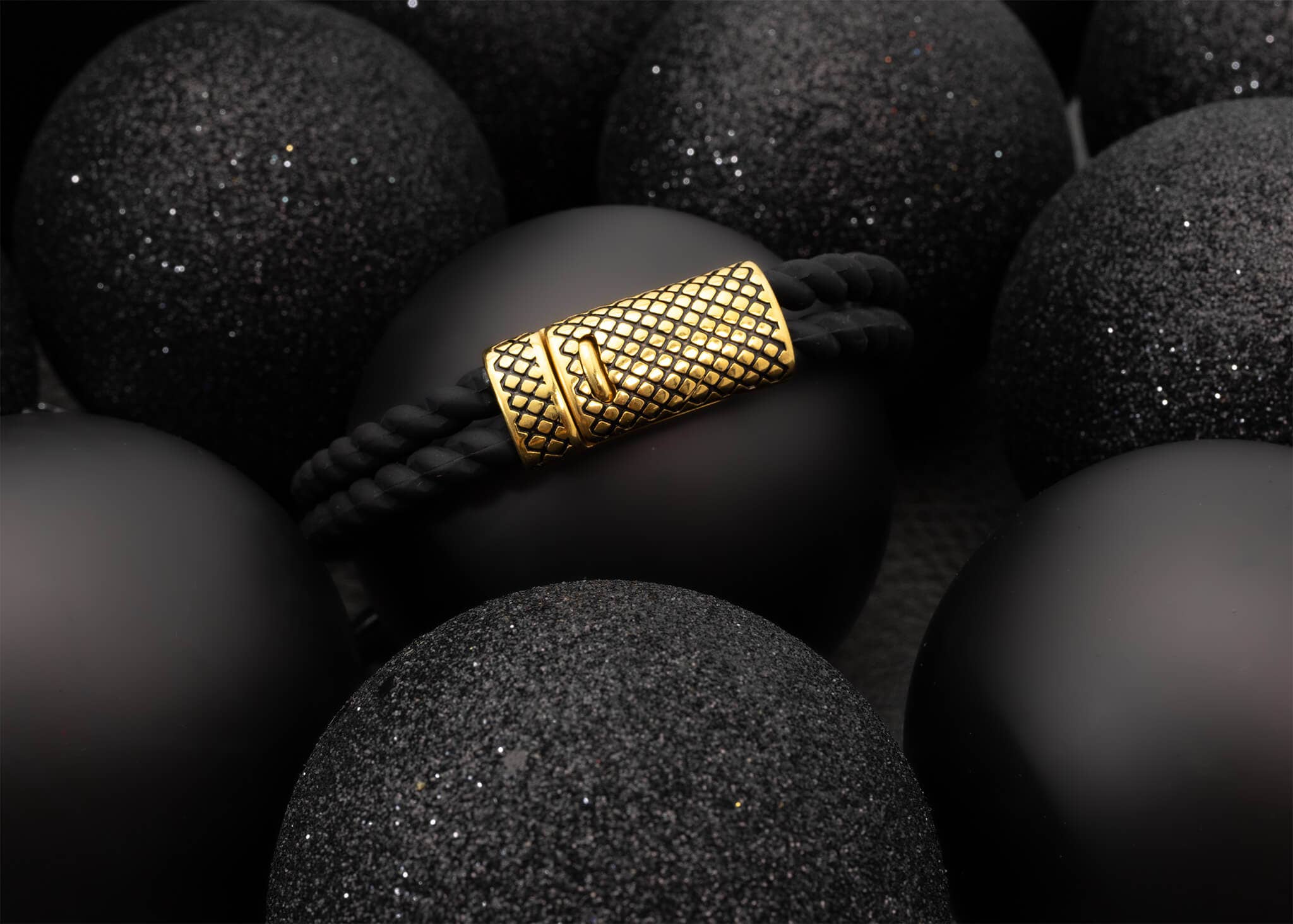 MÍSTIKA DOUBLE BRAIDED RUBBER BRACELET | GOLD