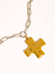 MÍSTIKA 18K TWO-TONE CROSS NECKLACE | GOLD & SILVER