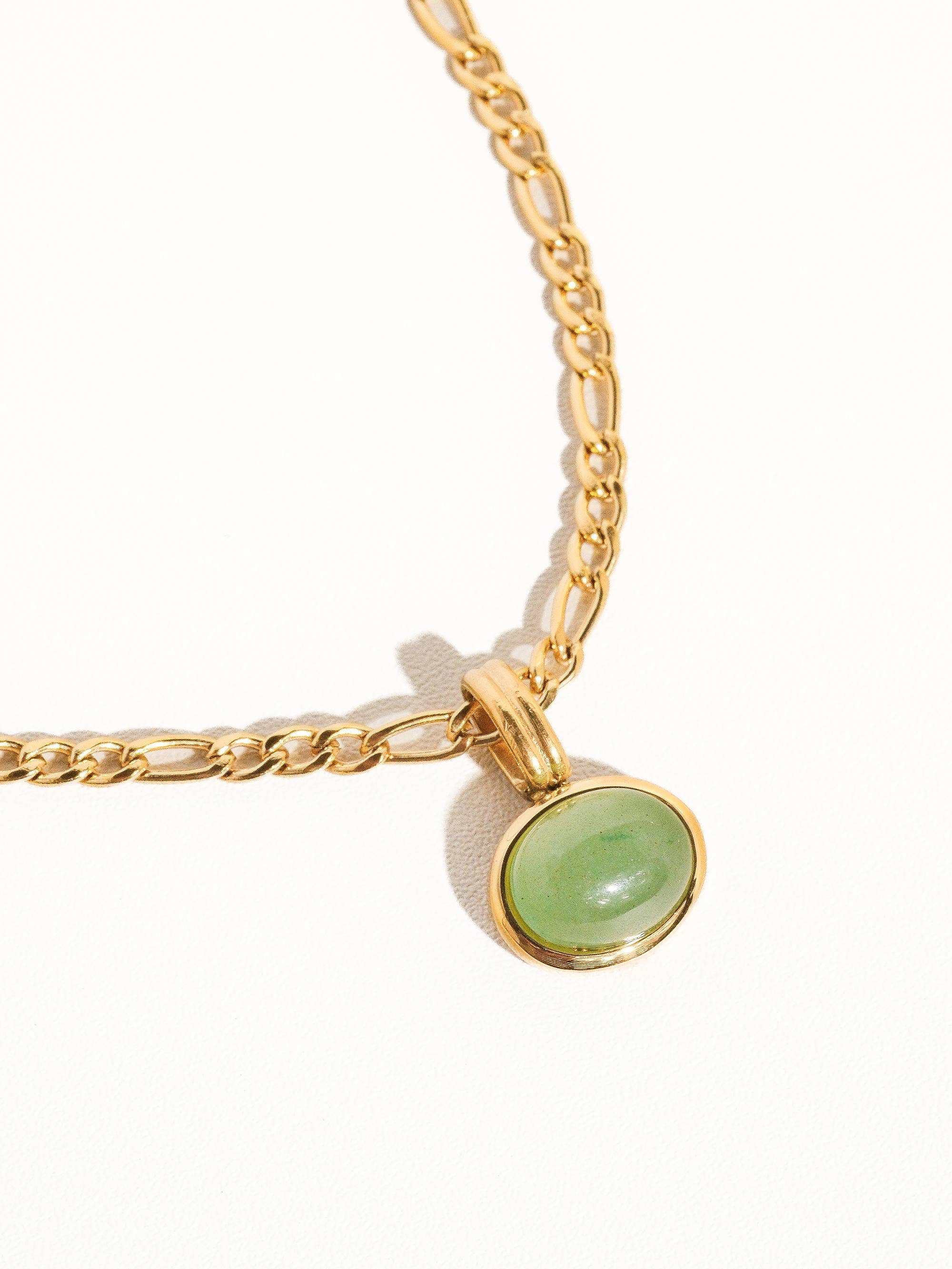 MÍSTIKA 18K GOLD GREEN STONE NECKLACE