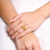 MÍSTIKA RAW CITRINE THREE STONE RING