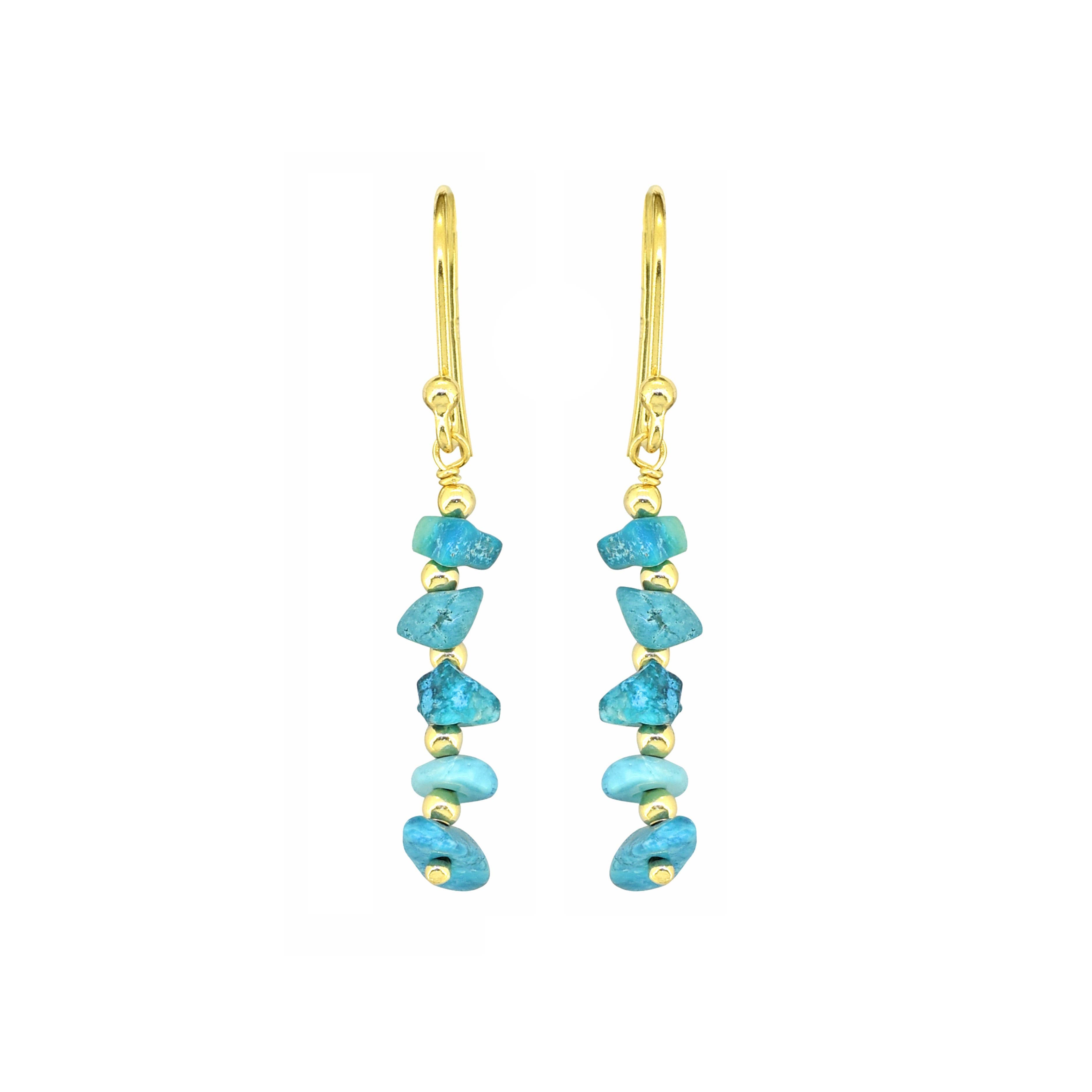 MÍSTIKA BLUE MOHAVE TURQUOISE DANGLE EARRINGS