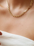 Thessaly 18K Gold Non-Tarnish Oval Link Chain Necklace: Yellow Gold