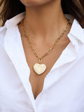 MÍSTIKA 18K GOLD HEART CHAIN NECKLACE / WHITE