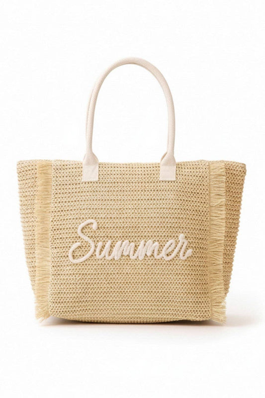 MÍSTIKA STRAW TOTE BAG: BEIGE