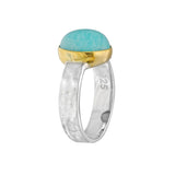 MÍSTIKA AMAZONITE SOLITAIRE DUAL-TONE RING