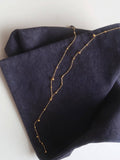 Brisse 18K Gold Non-Tarnish Dressy Beaded Y Lariat Necklace: Yellow Gold