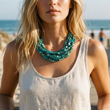 MÍSTIKA SANTORINI TURQUOISE BEADED COLLAR