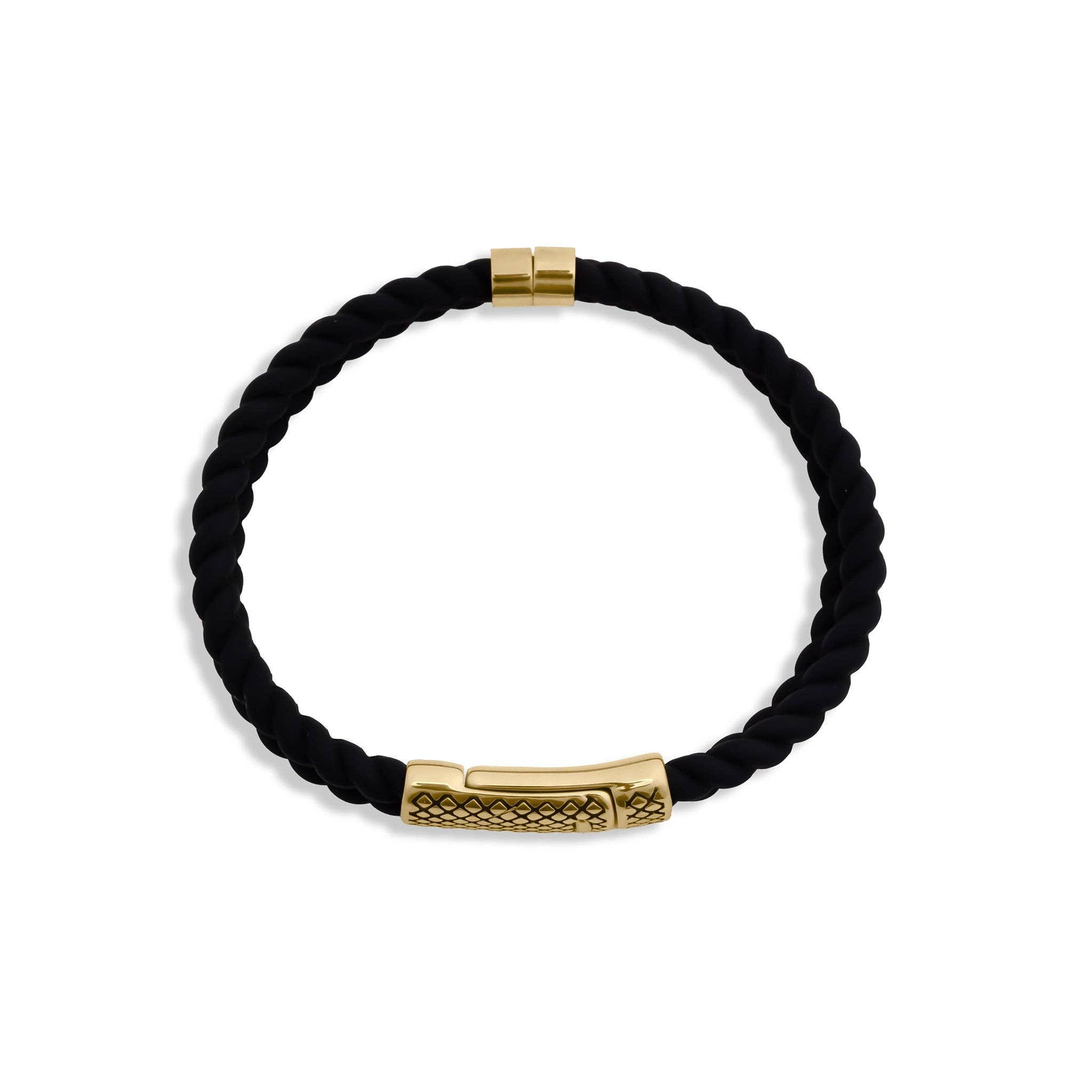 MÍSTIKA DOUBLE BRAIDED RUBBER BRACELET | GOLD