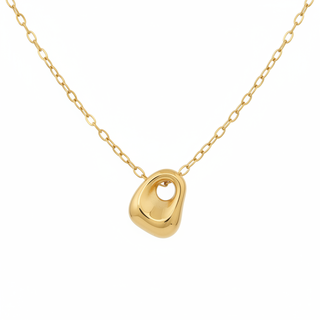 Místika Sculpted Gold Pendant Necklace