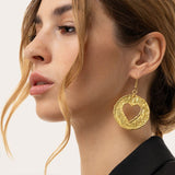 VESTOPAZZO ORECCHINI PLACCA CUORE BUCATO