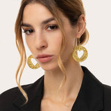 VESTOPAZZO ORECCHINI PLACCA CUORE BUCATO