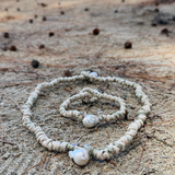 MÍSTIKA RAFFIA & PEARL MATCHING SET