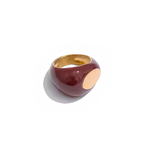 MÍSTIKA RED ENAMEL GEOMETRIC RING